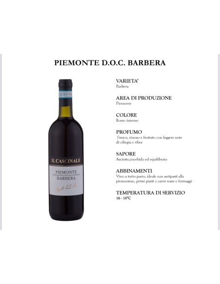 Barbera Piemonte D.O.C. - Il Cascinale